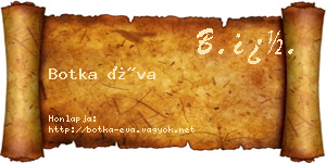 Botka Éva névjegykártya